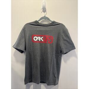 Oakley Shirt Mens S Gray Red Short Sleeve T-Shirt Polyester Cotton NWT